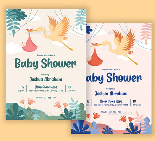 24+ Floral Baby Shower Invitations Free & Premium Downloads